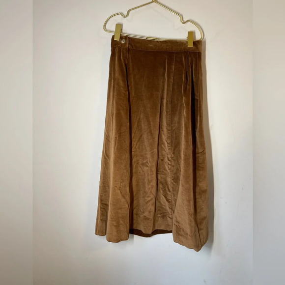Vintage MJ Concepts in Sportswear Brown Velvet Midi Long Skirt - Picture 4 of 8